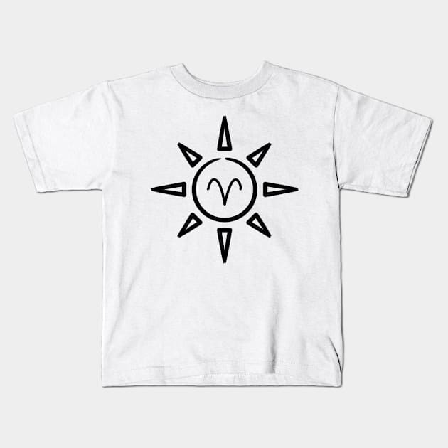 Aries Sun Kids T-Shirt by Banana Latte Designs